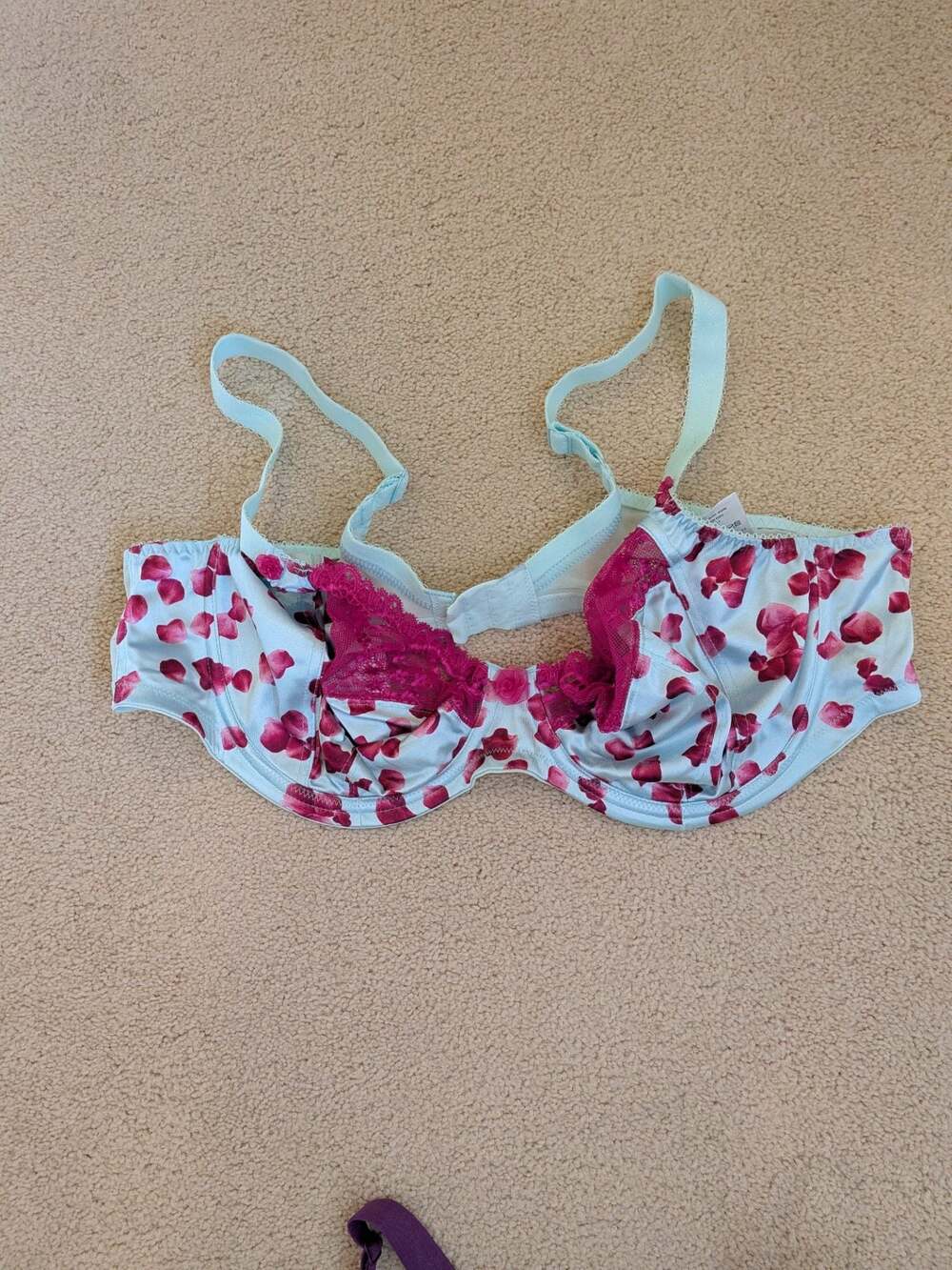 Elomi EL8400SEZ Underwire Balconette Bra with Pink Floral Petal Print and Lace
